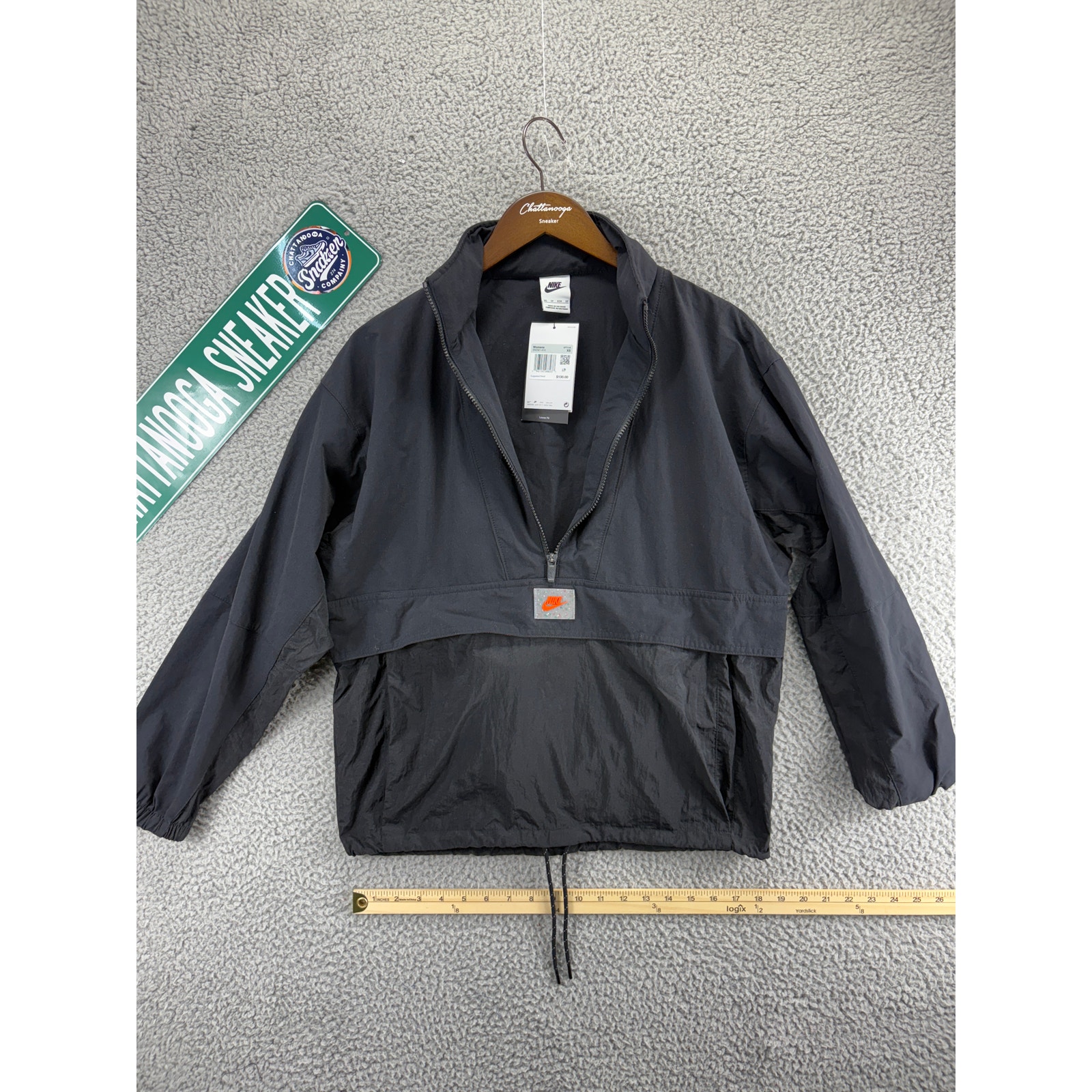 Nike Sports Utility 1/2 Zip Pullover Hooded Jacket Womens Extra Small Black XS