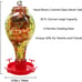 Glass Wild Bird Water Feeder 36 oz Waterer for Outdoors Hand Blown Glass