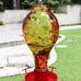 Glass Wild Bird Water Feeder 36 oz Waterer for Outdoors Hand Blown Glass