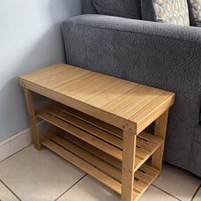 3-Tier Bamboo Shoe Rack Bench Storage Shoe Shelf