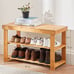 3-Tier Bamboo Shoe Rack Bench Storage Shoe Shelf