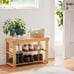 3-Tier Bamboo Shoe Rack Bench Storage Shoe Shelf