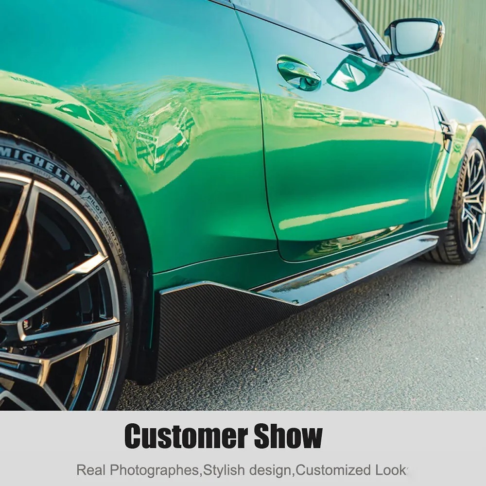 NEW 2021-2024 BMW G82 M4 MP STYLE REAL CARBON FIBER SIDE SKIRT EXTENSION REPLACE