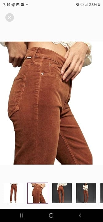 Mother Tomcat Ankle in Hopscotch Friar Brown Stretch Corduroy Pants 32