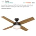 Hunter Fan Company, 59251, 52 inch Dempsey Matte Black Indoor / Outdoor Ceiling