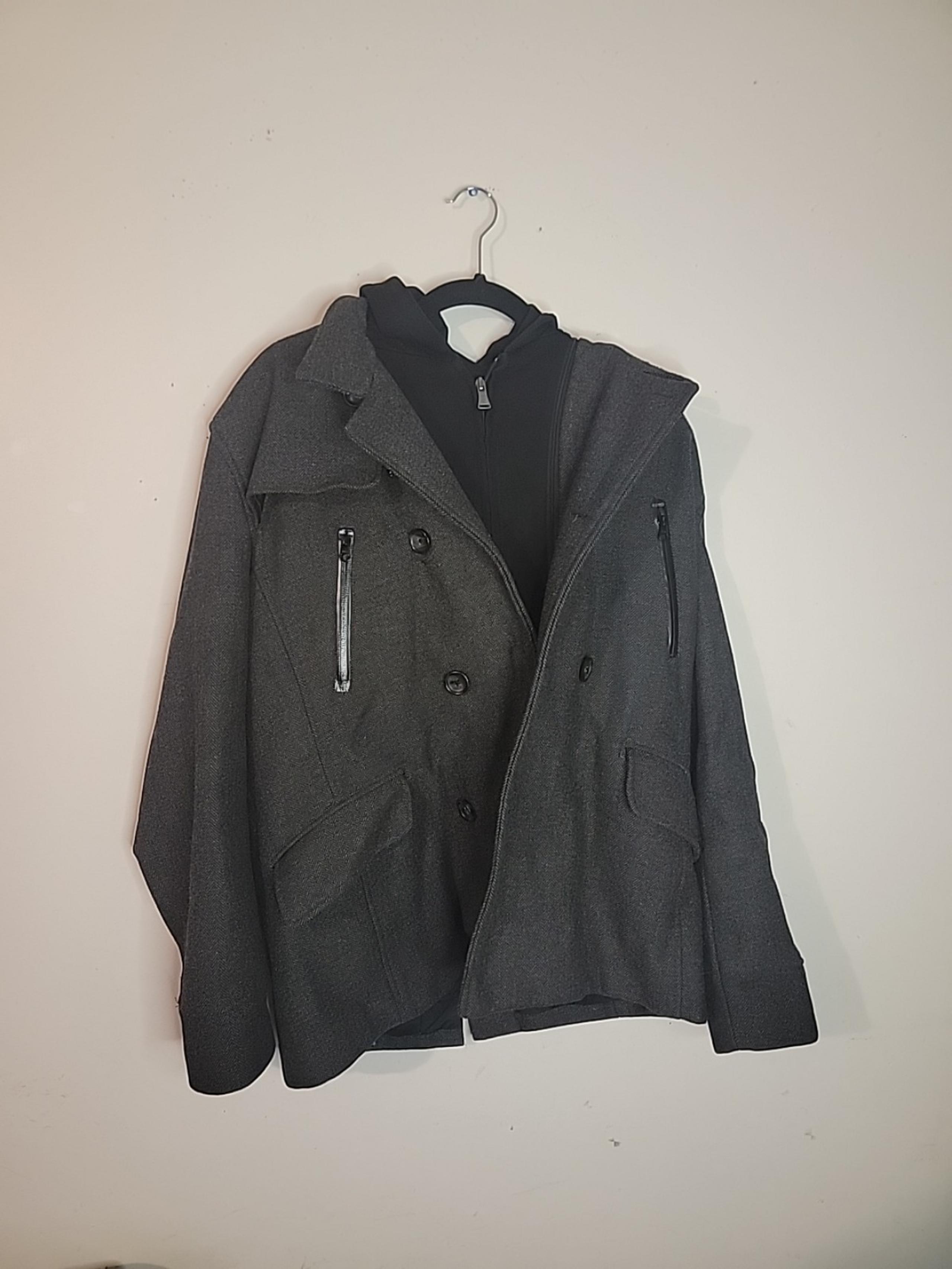 Express Wool Blend Hoodie ZIPPER Coat Men's M