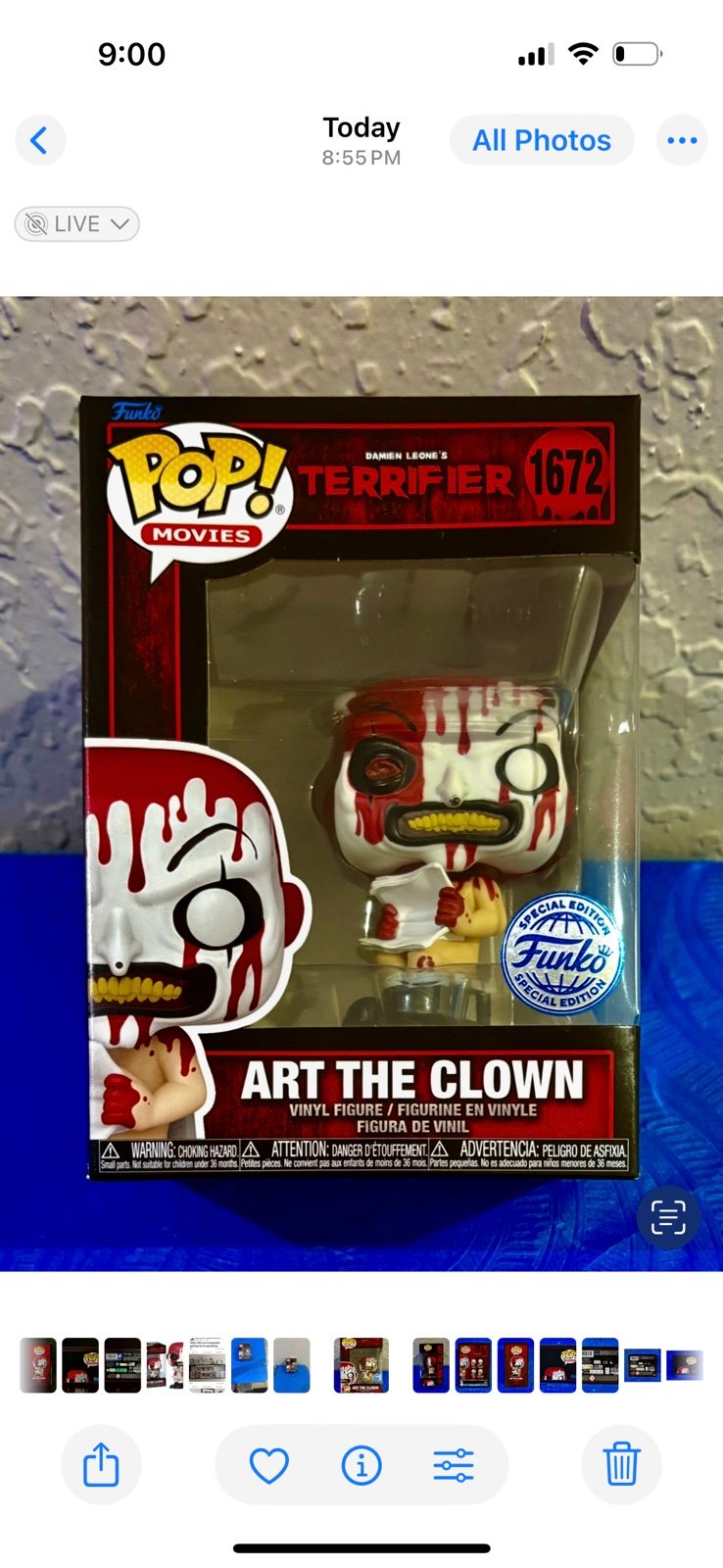 Art The Clown 1677 Scare Fair Bloody Funko Pop Exclusive MINT! Pop Protector