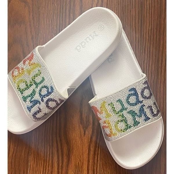 Mudd Slip on Sandals Rainbow Gems