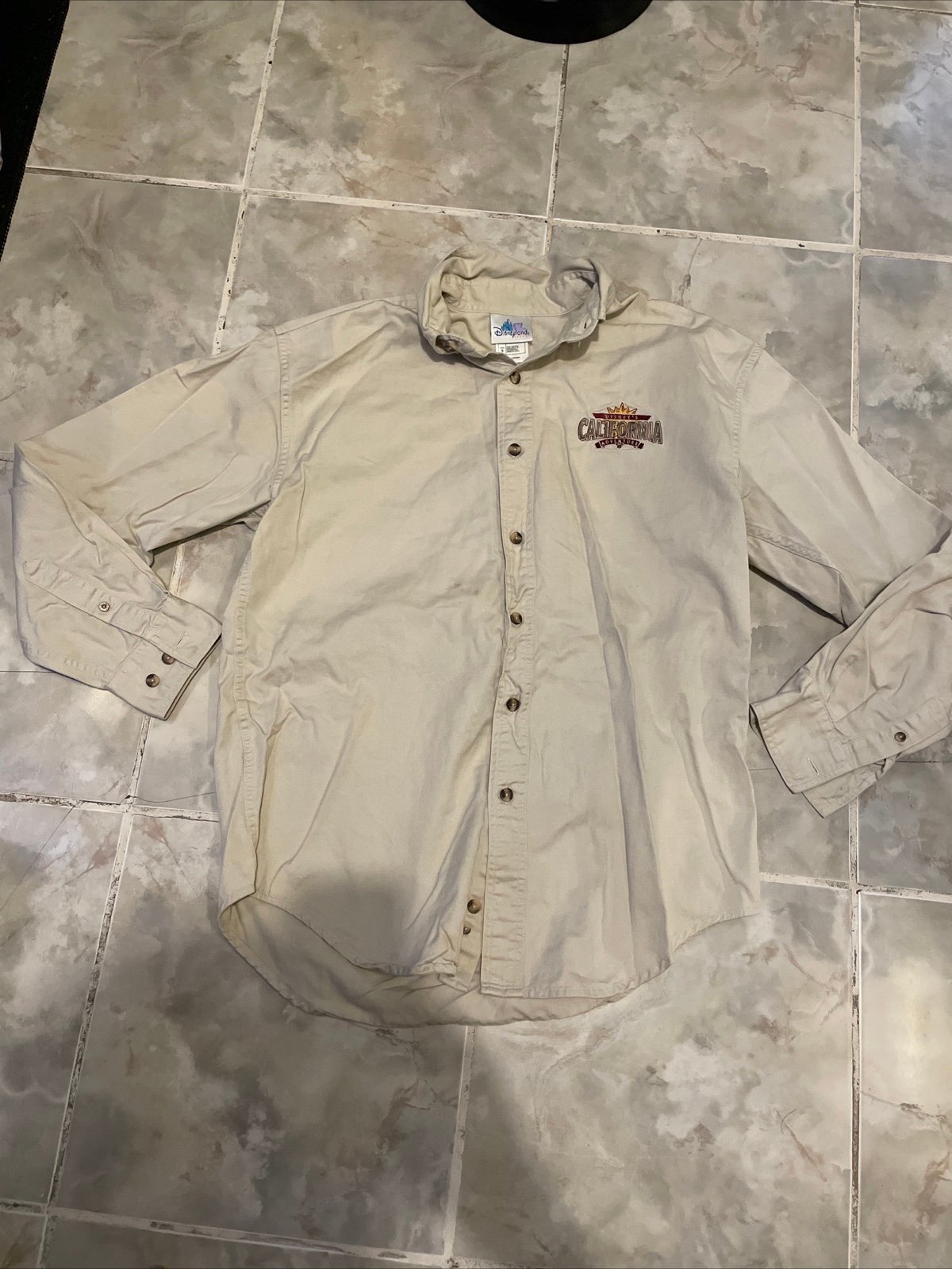 VTG Disneyland California Adventure Longsleeve Employee T-Shirt SZ S RARE