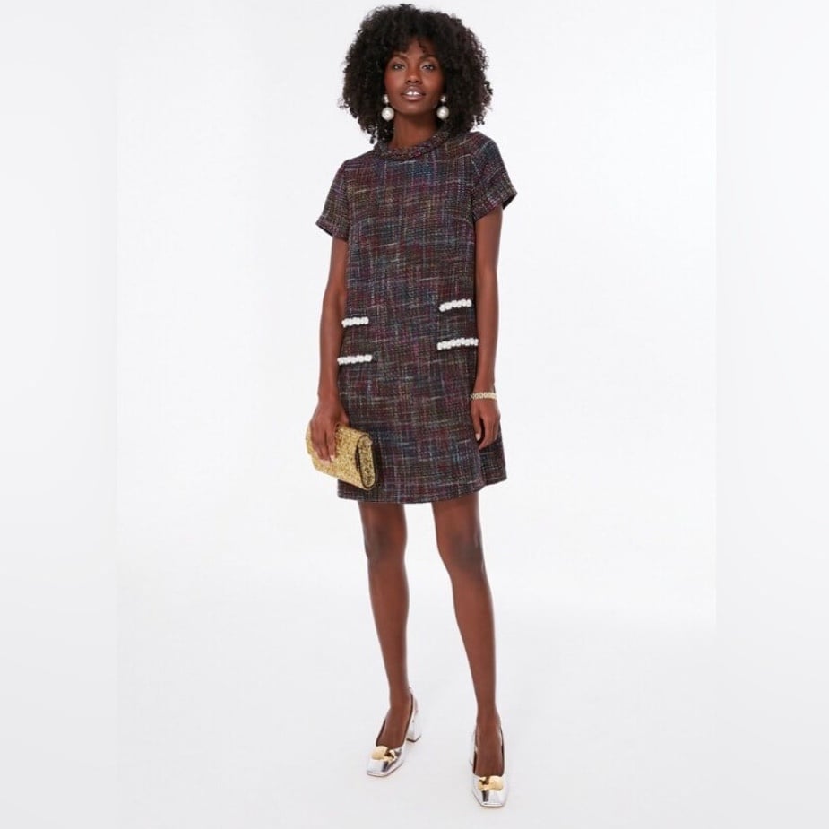 Tuckernuck Multicolored Tweed Jackie Mini Dress Sz L