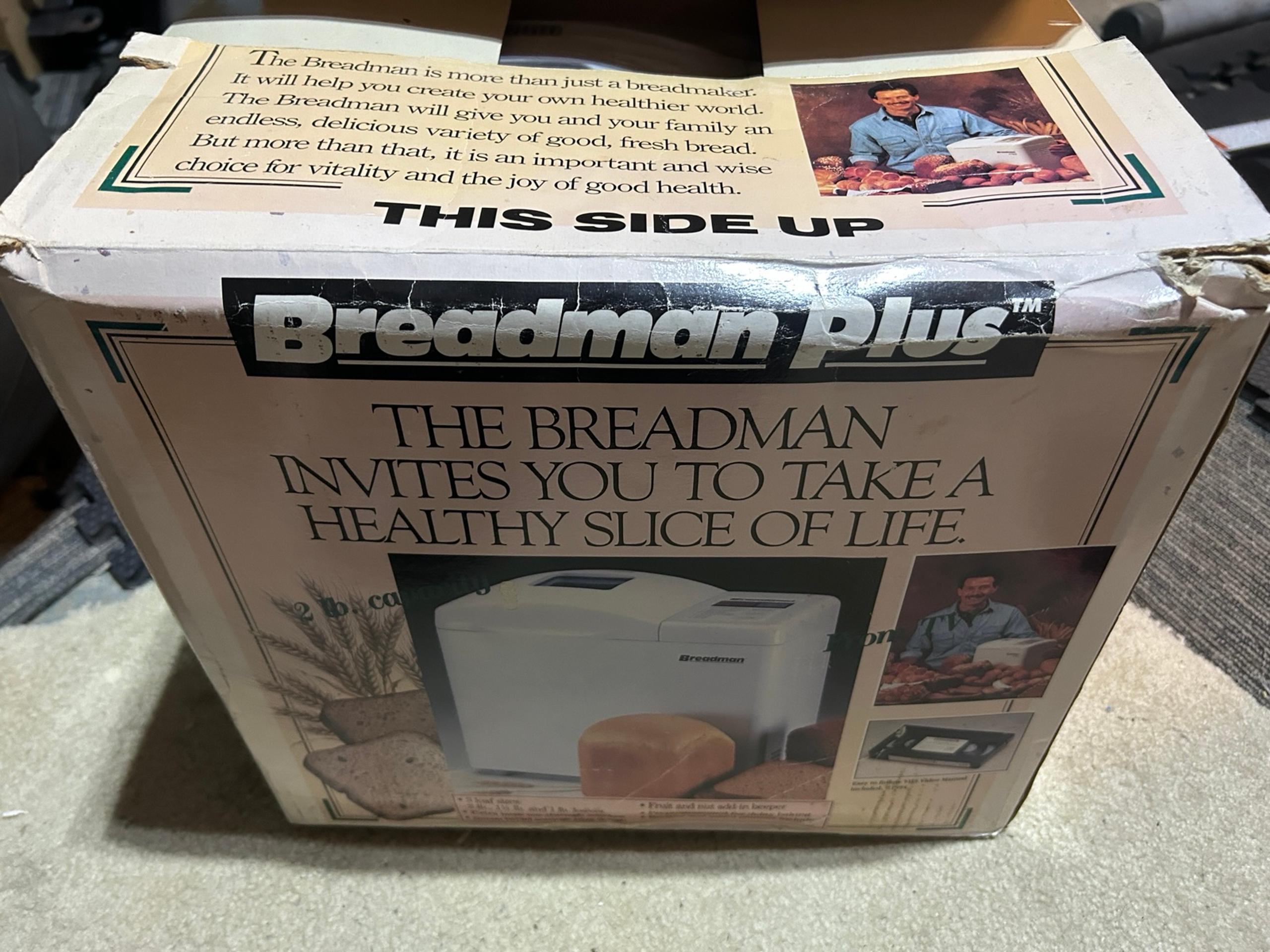 Breadman Plus Automatic Bread Maker Dough Maker 2lb ModTR-600 In Box NOS READ