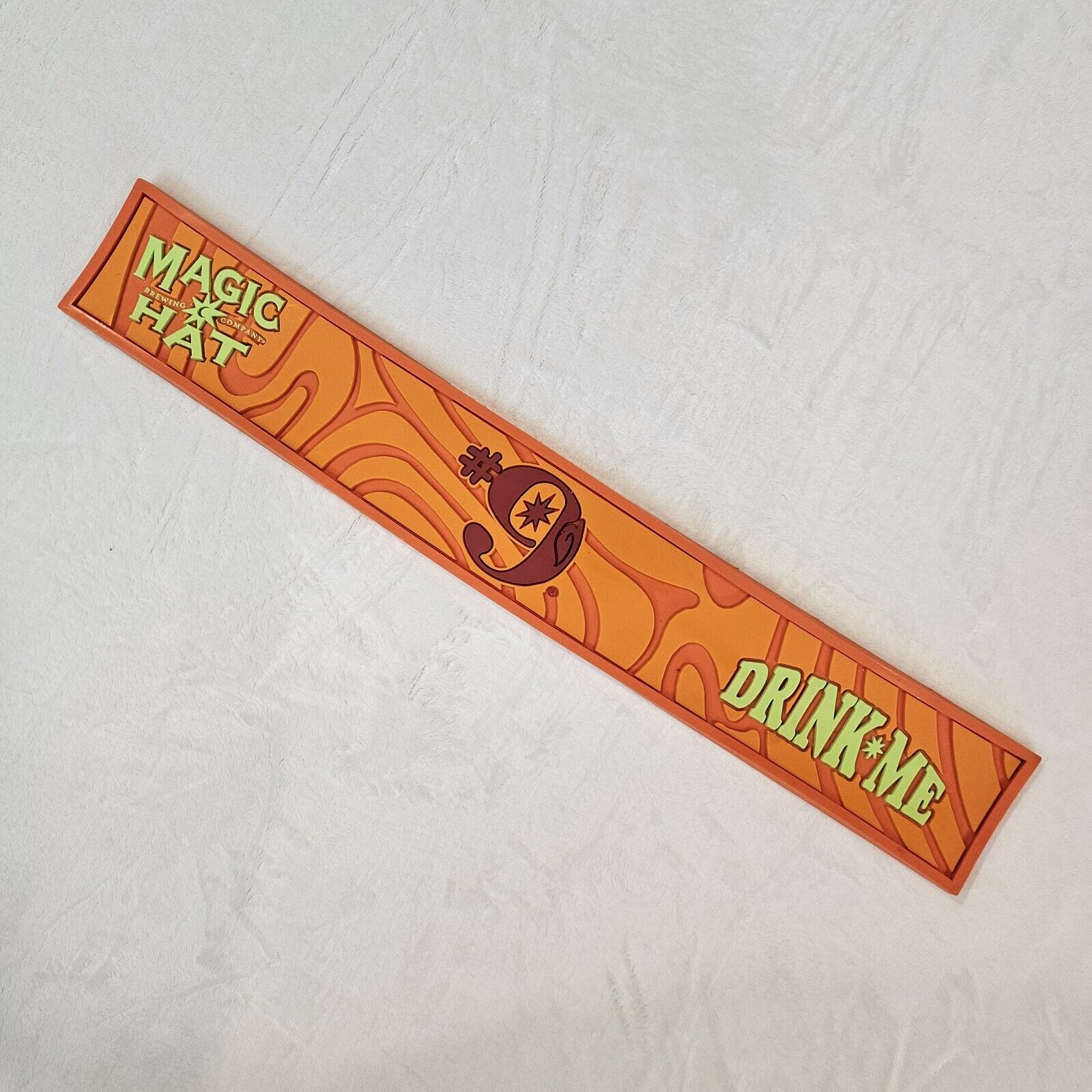 Magic Hat #9 Orange Bar Rail Drip Mat Brewing Company Drink Me Beer Ale Runner