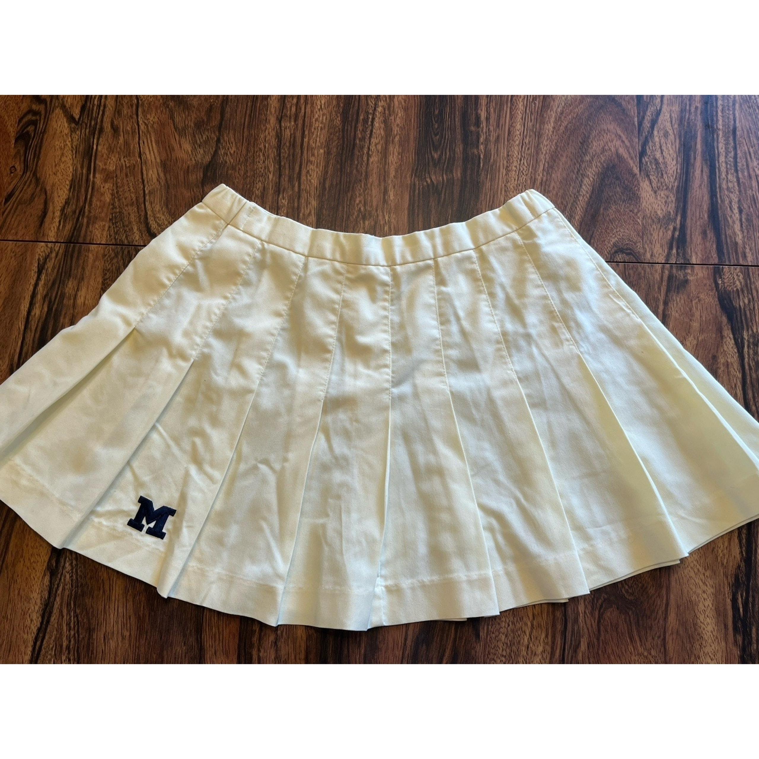 Vtg Boast U Of Michigan Womens Sz 10 Yellow Tennis Skirt Pleated Preppy