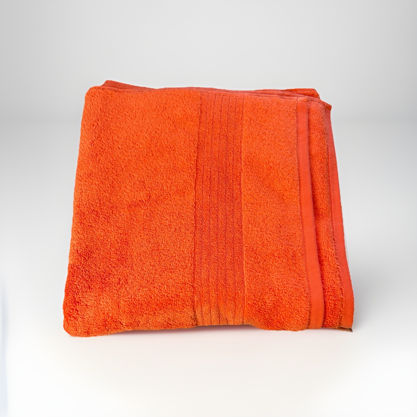 (2) Tommy Hilfiger FIFTH AVE Bath Towel Set Sz 30 x56 Solid Cotton Orange