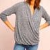 Anthropologie Akemi + Kin Grey Faux Wrap Sweater Top Women's Size Medium