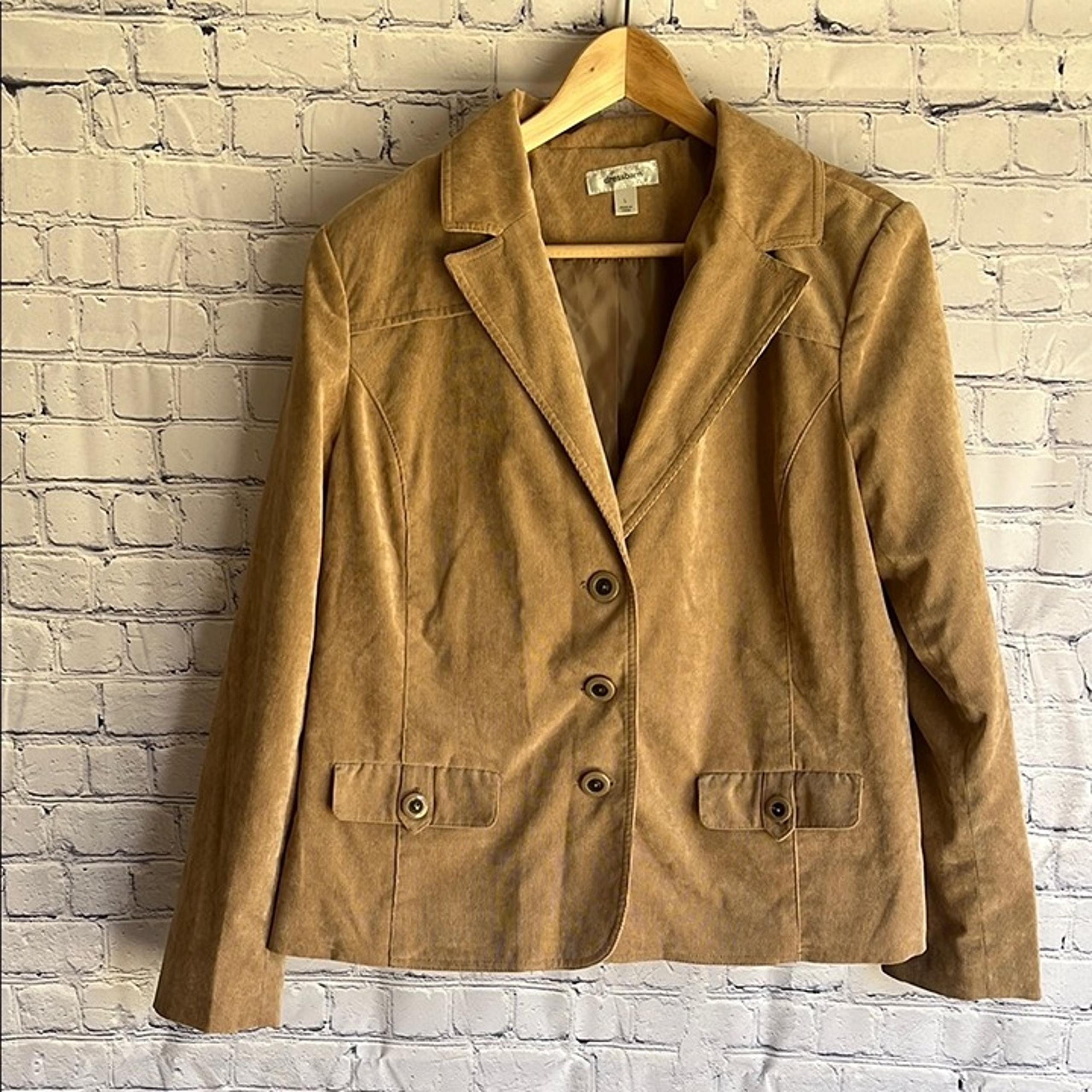Dress barn, tan corduroy, blazer jacket, women’s size large