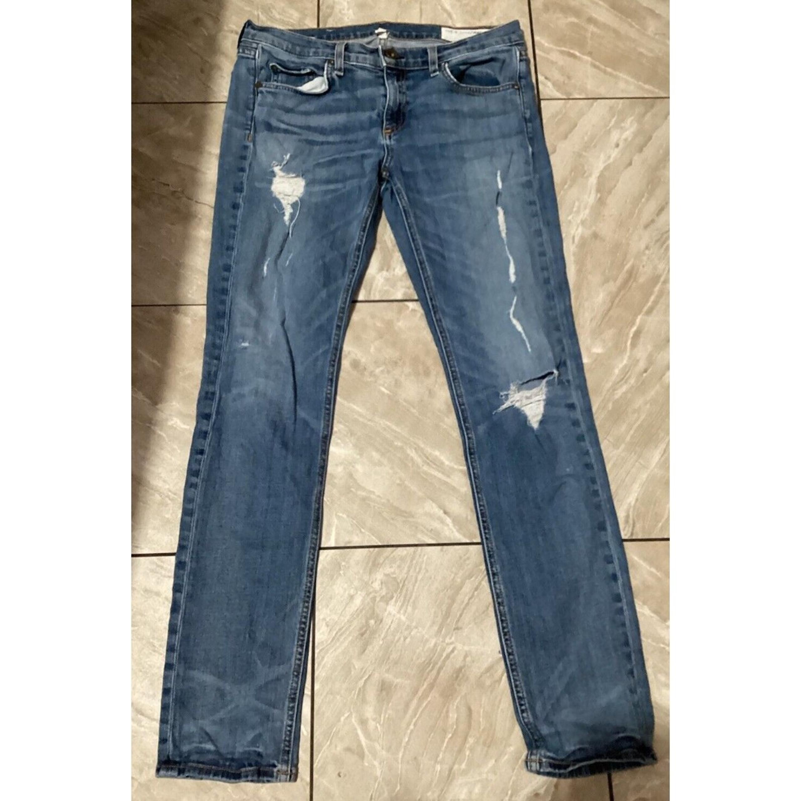 Rag & Bone Dre Ripped Perry Slim Low Rise Boyfriend 28 Medium Wash