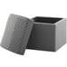Lionel Richie HOME Allegro Storage Ottoman, Slate Grey, Soft Velvet Upholstery,