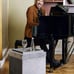 Lionel Richie HOME Allegro Storage Ottoman, Slate Grey, Soft Velvet Upholstery,