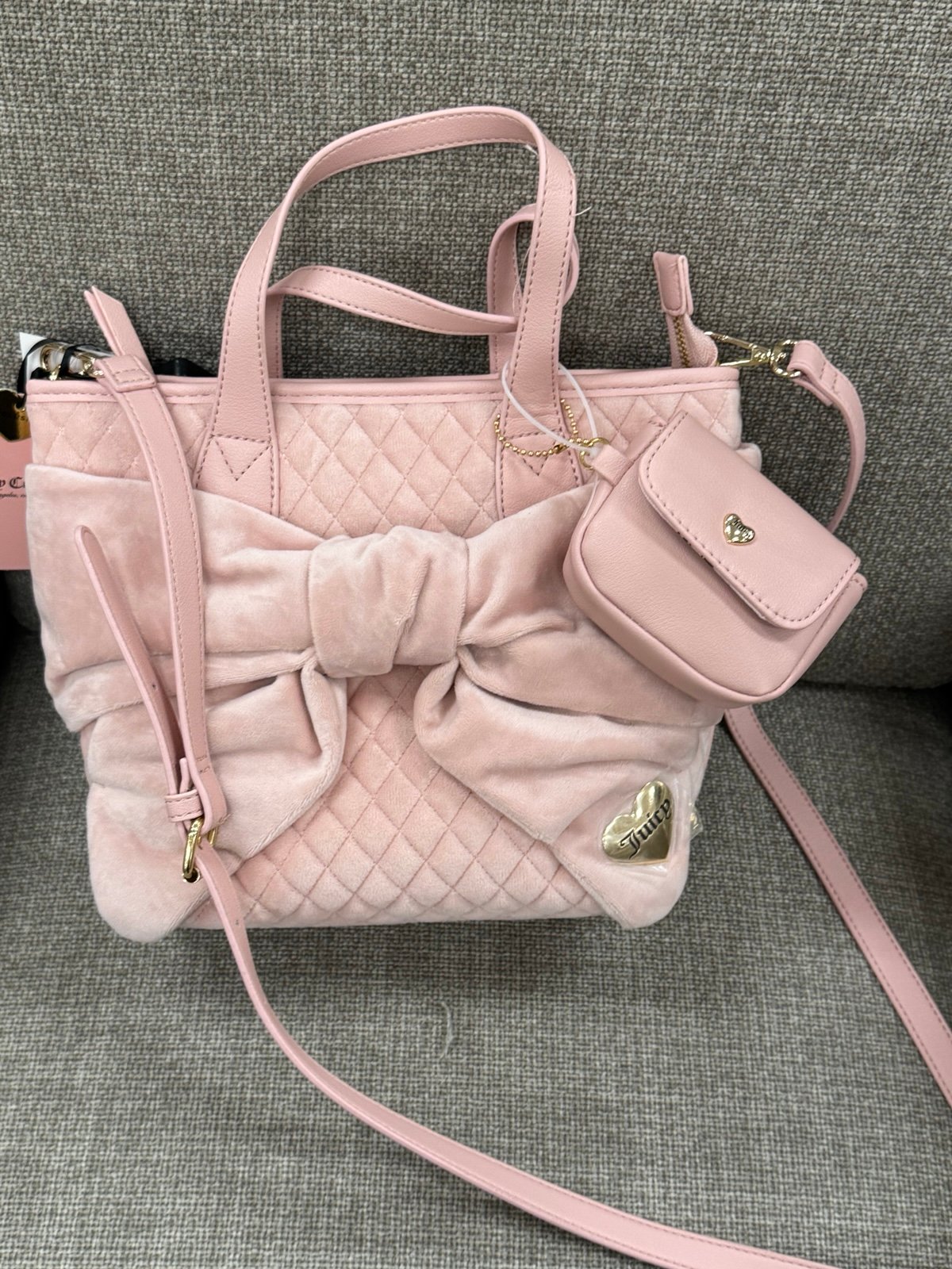 Juicy Couture Pink Diamond Tied With A Bow Mini Tote Bag