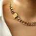 Chain Link Gold Plated Cuban Choker