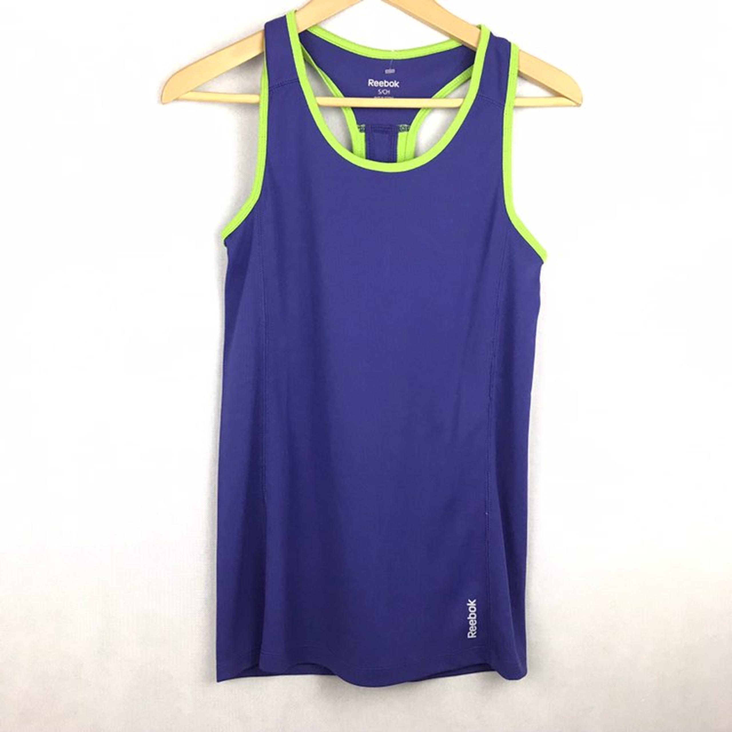 REEBOK Racerback Tank Top Blue Green S