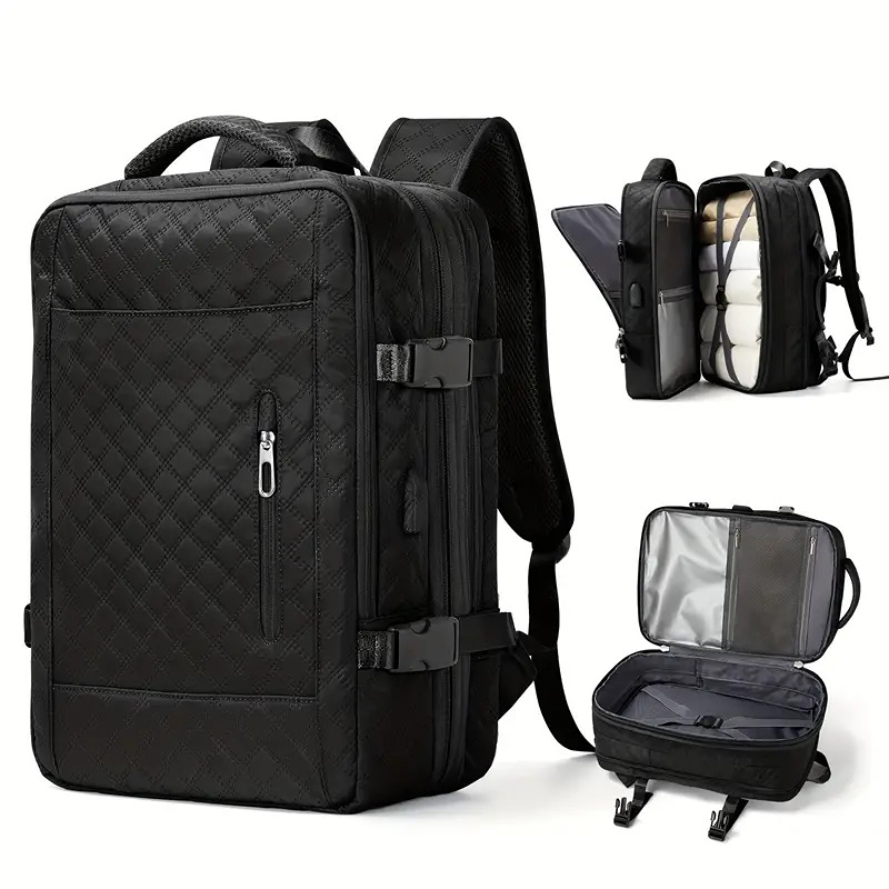 Trendy Argyle Checked Multi Functional Travel Backpack