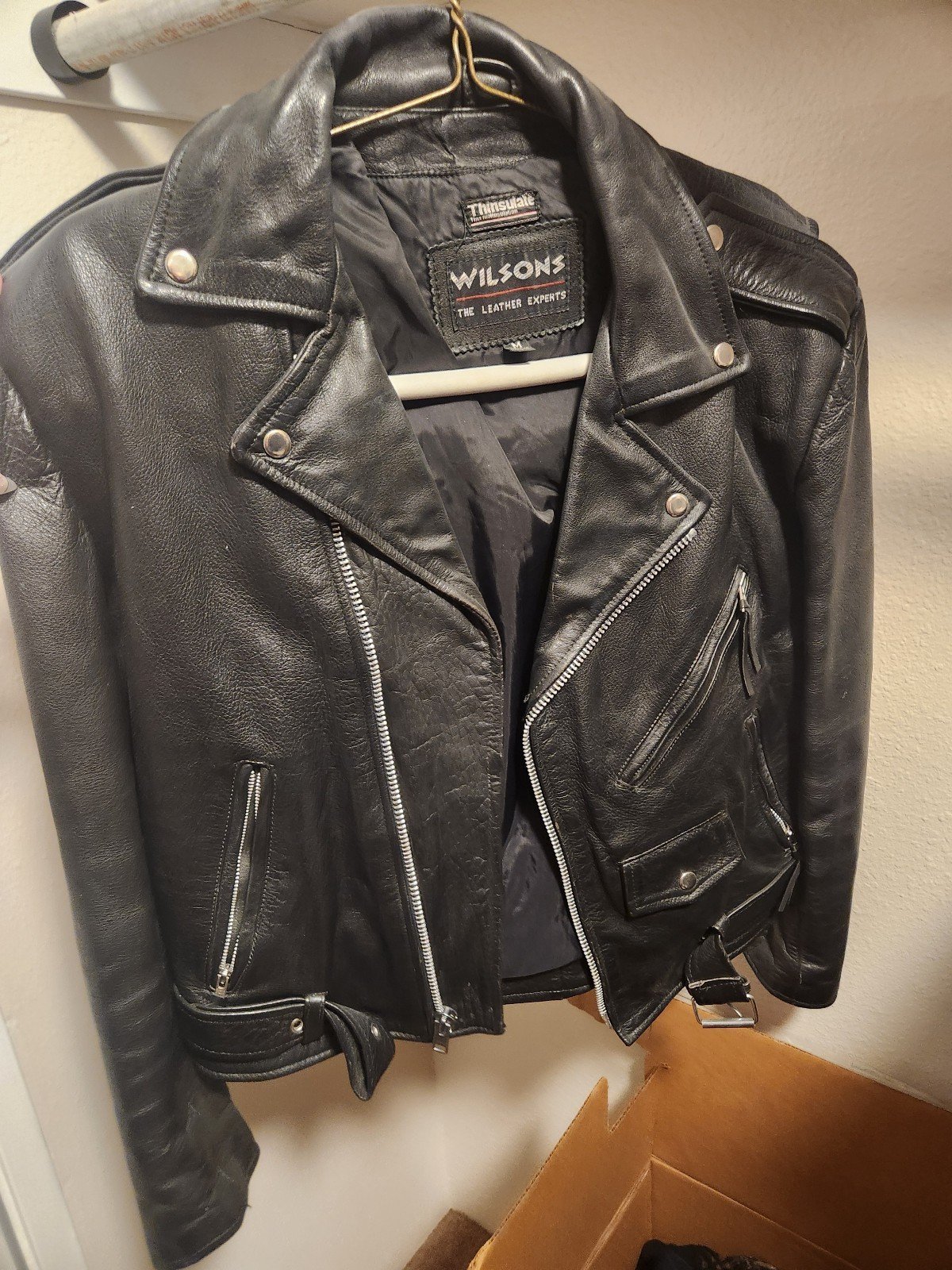 Wilson's mens leather motorcycle jacket