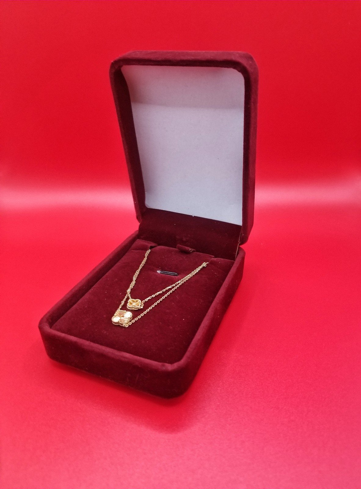 Flower Pendant Necklace Saudi Gold 18k