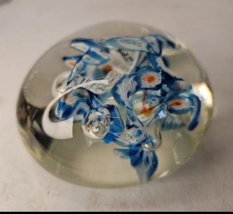 Vintage large blenko Paperweight.