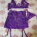 NWT 3pc Purple Lace Underwire Garter Sexy Lingerie