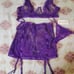 NWT 3pc Purple Lace Underwire Garter Sexy Lingerie