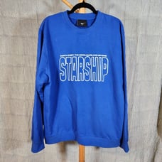 SpaceX Large Blue Starship 100% Cotton Crew Neck Pullover Sweatshirt Made in USA