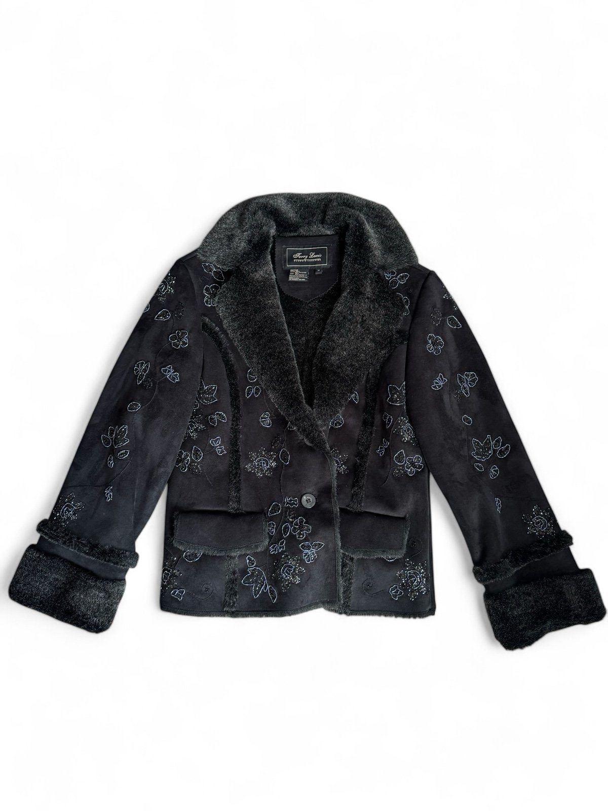 Terry Lewis Beaded Faux Fur Coat