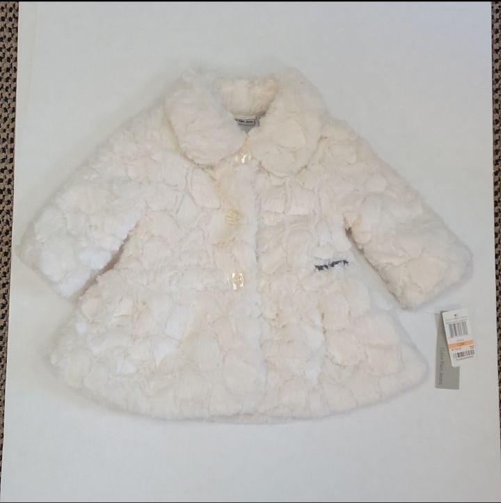 NWT Calvin Klein Baby Fur Coat