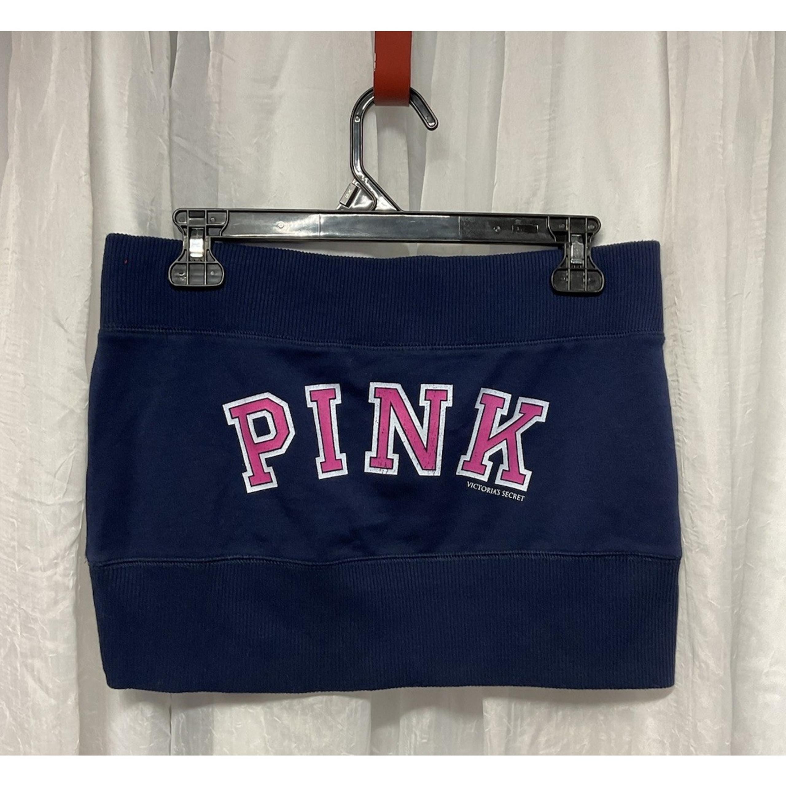 Y2K Victoria’s Secret PiNK Mini Casual Skirt low rise navy patches preppy kawaii