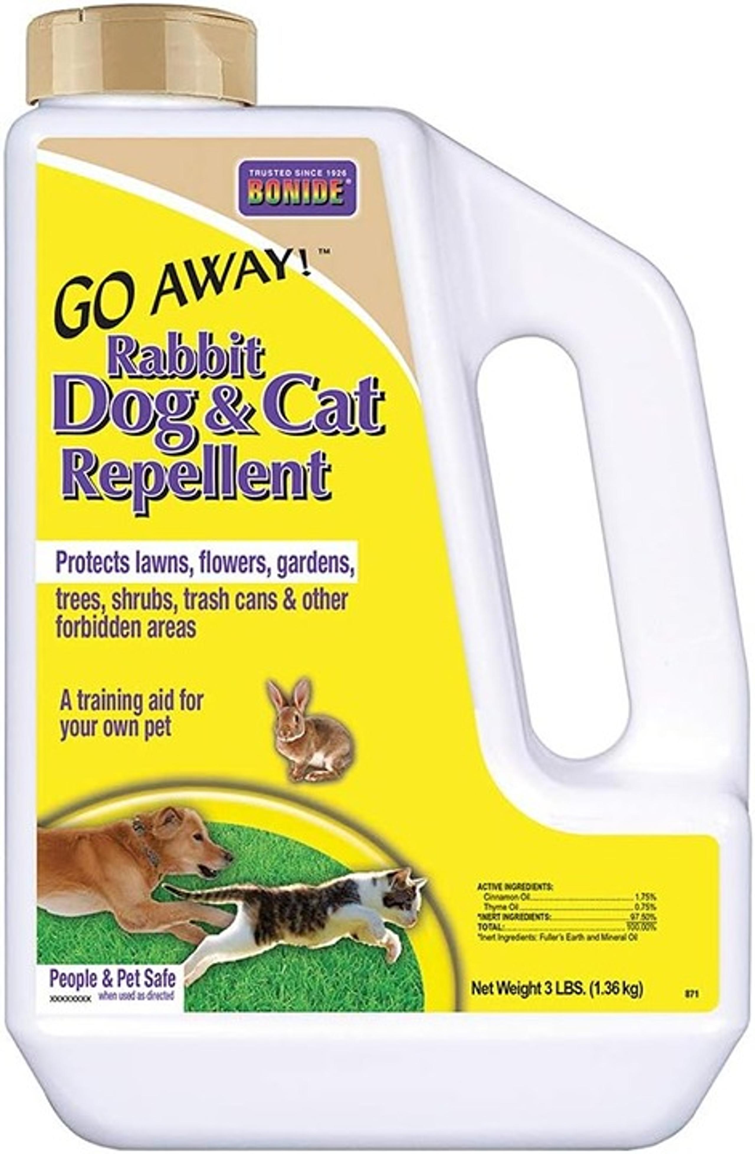 Bonide Go Away! Rabbit, Dog, & Cat Repellent Granules, 3 lbs Ready-to-Use, Keep