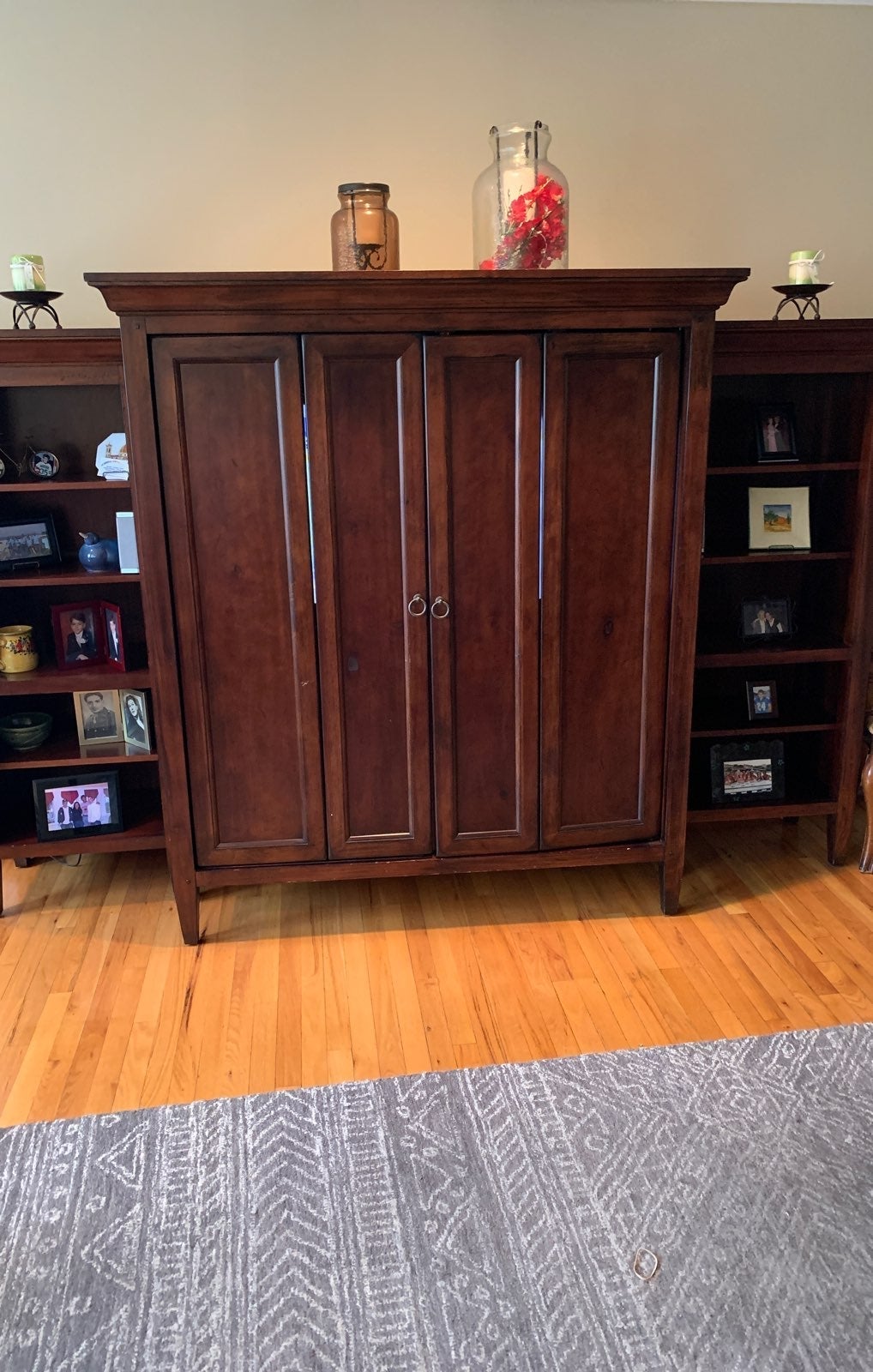 An entertainment unit and tv.