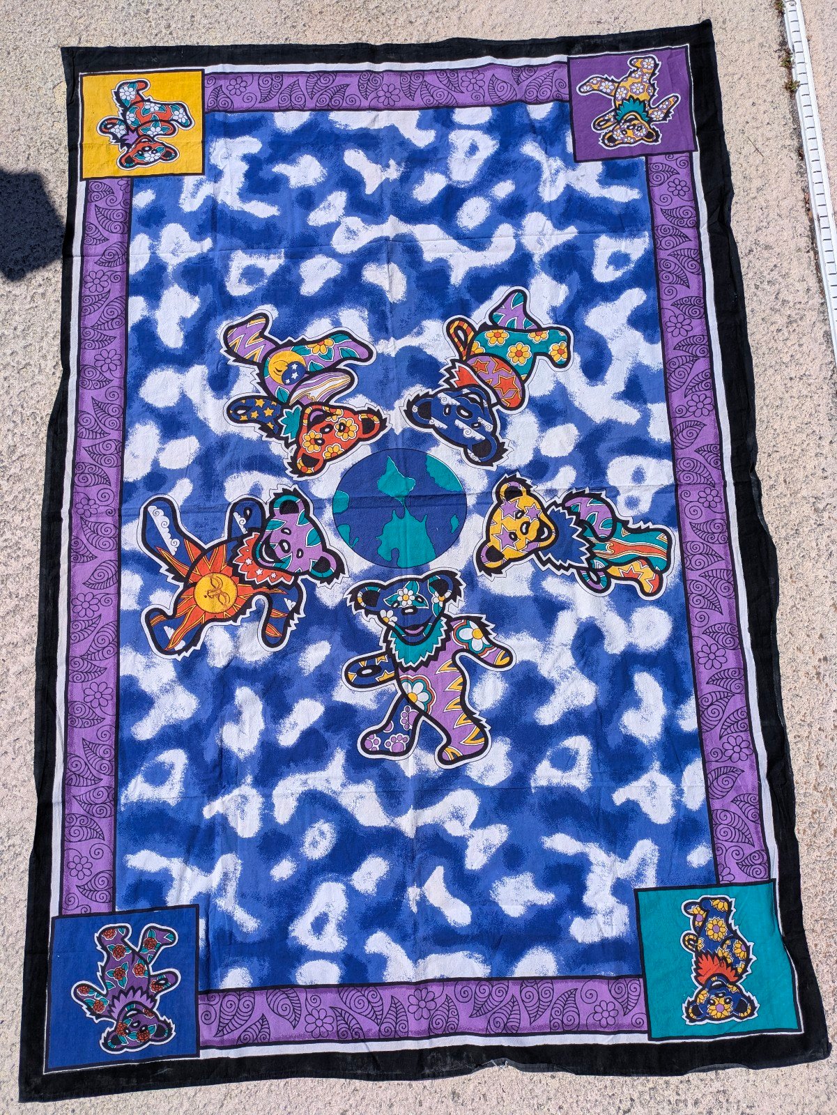 Vintage Dan Morris Grateful Dead Dancing Bears Wall Tapestry