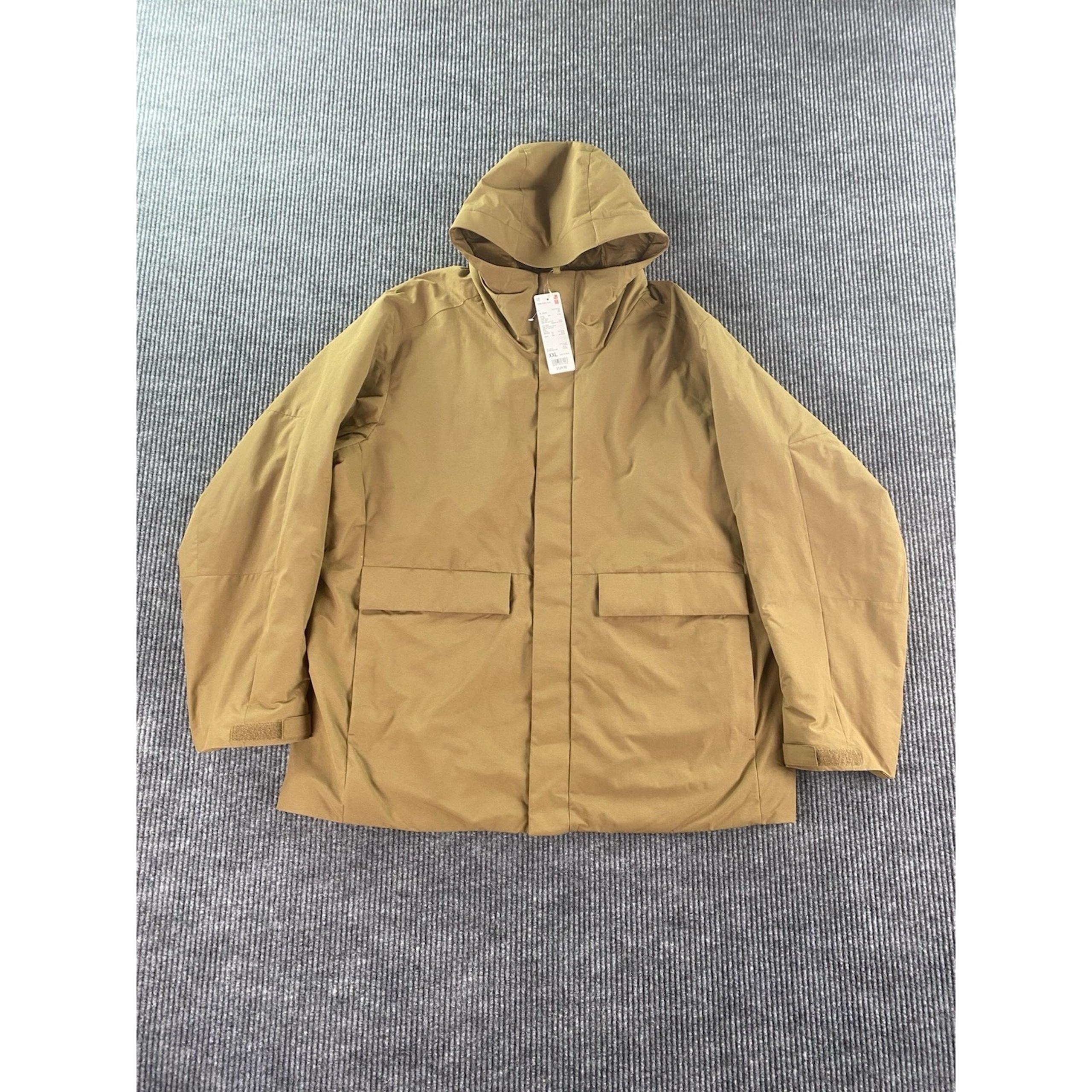 NWT Uniqlo Jacket Mens XXL Brown Nylon Premium Outdoor Hybrid Down Parka $129
