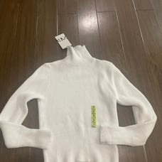 Zara white soft high neck sweater