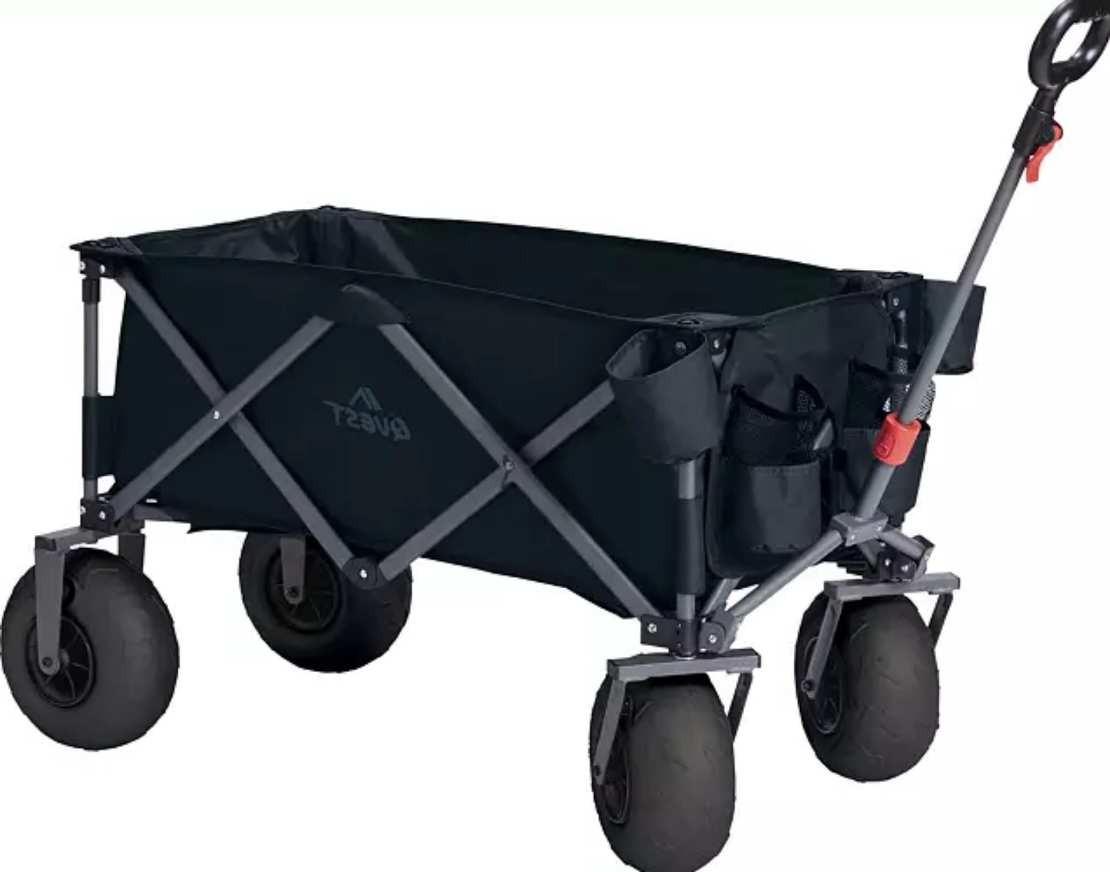 Wagon with Sand Wheels, 33.5” x 20” x 45.7”\r , Black, Hot Wagon