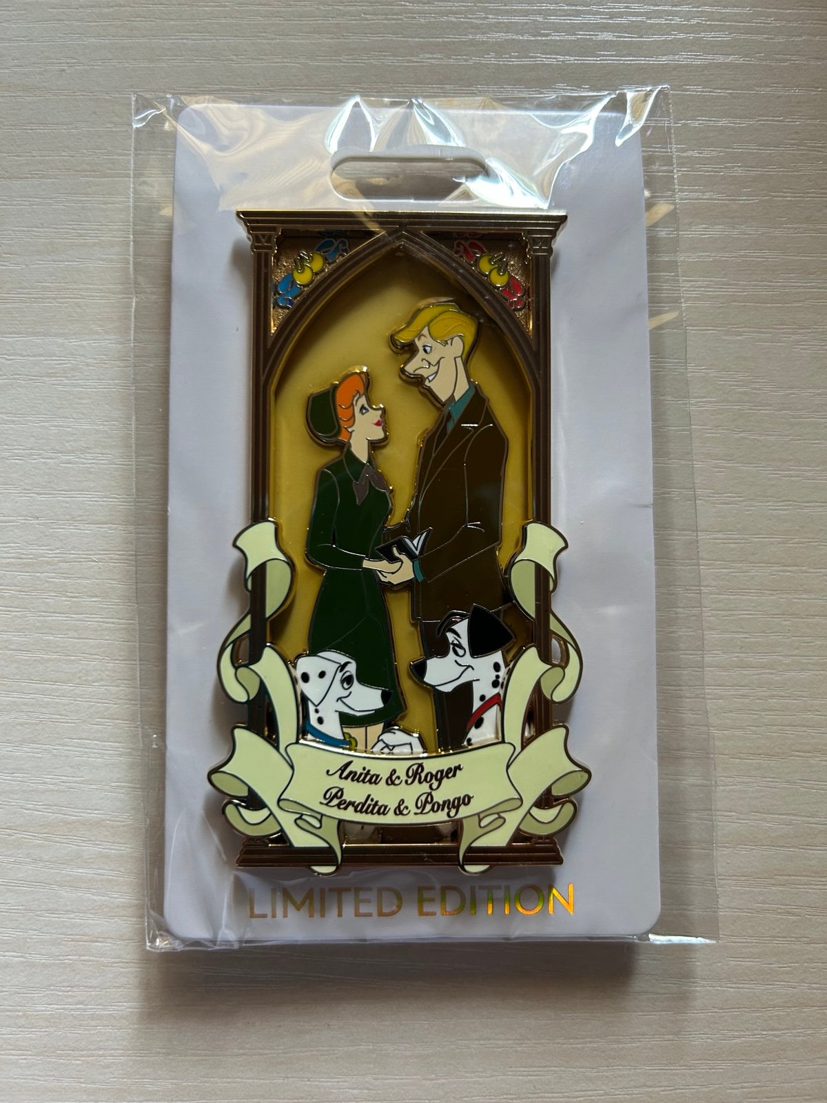 Disney WDI 101 Dalmatians Anita & Roger Pongo & Perdita Wedding Glass LE300 Pin