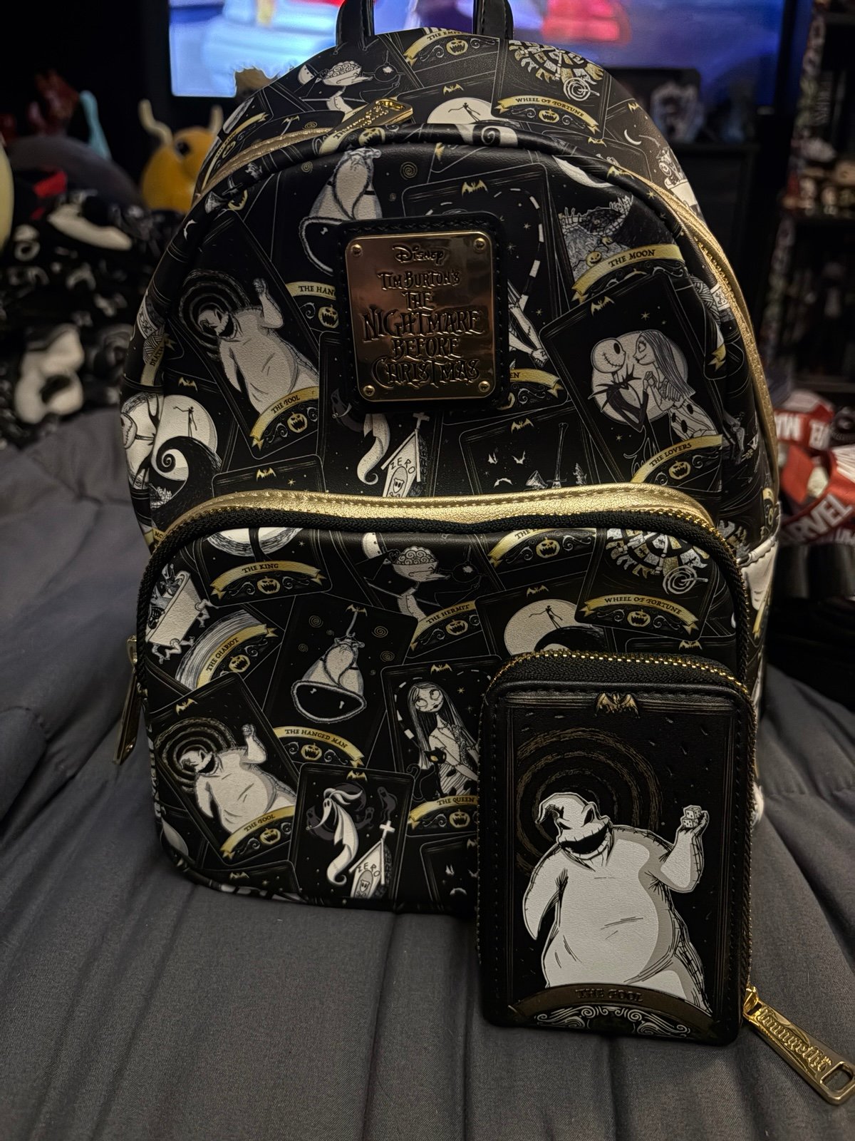 Nightmare before Christmas all over tarot card print mini backpack and wallet