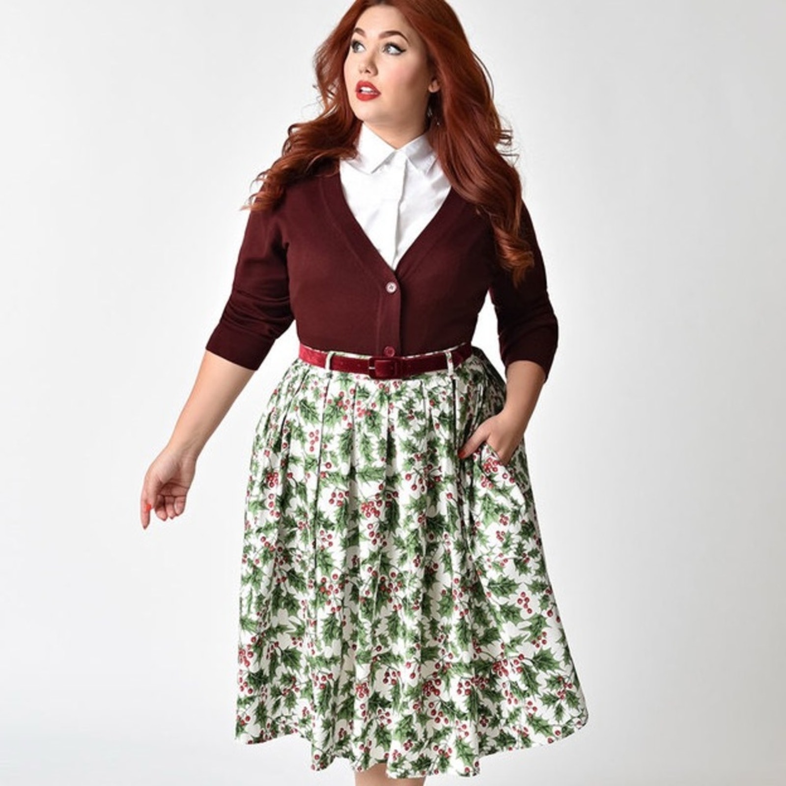 HELL BUNNY Holly Berry Skirt Sz XL