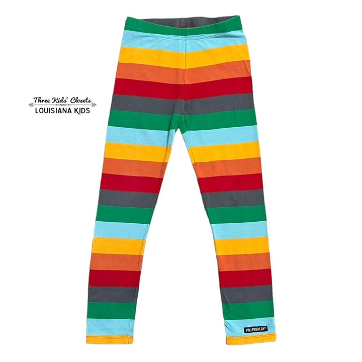 Villervalla Sz 122 (7Y) Organic Colorful Striped Leggings