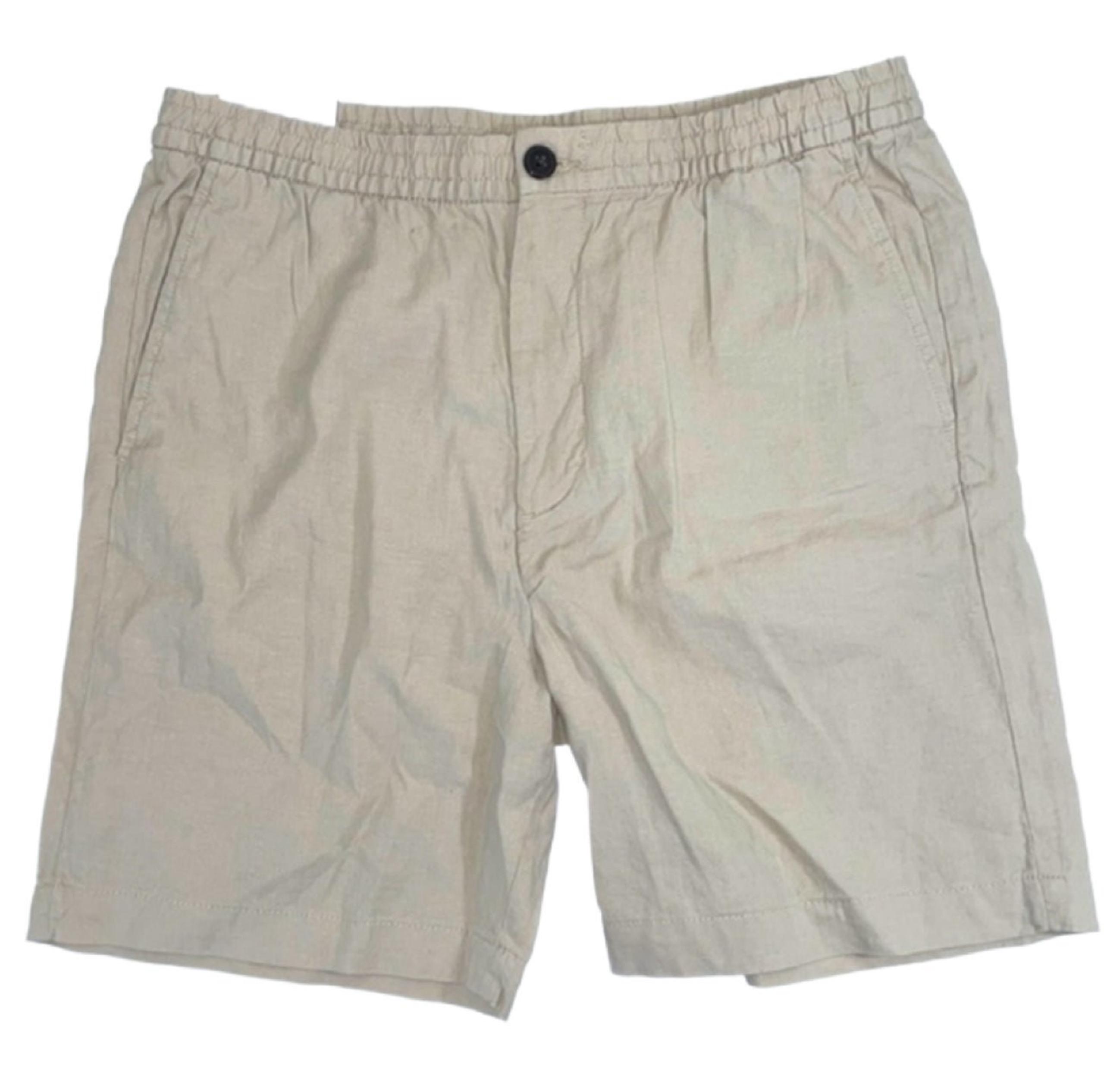 H&M womens linen blend light khaki Bermuda shorts. Size Medium. New with tags!
