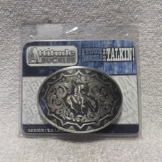 Montana Silversmiths Buckle End Of The Trail Attitude Silver Black New In Box !