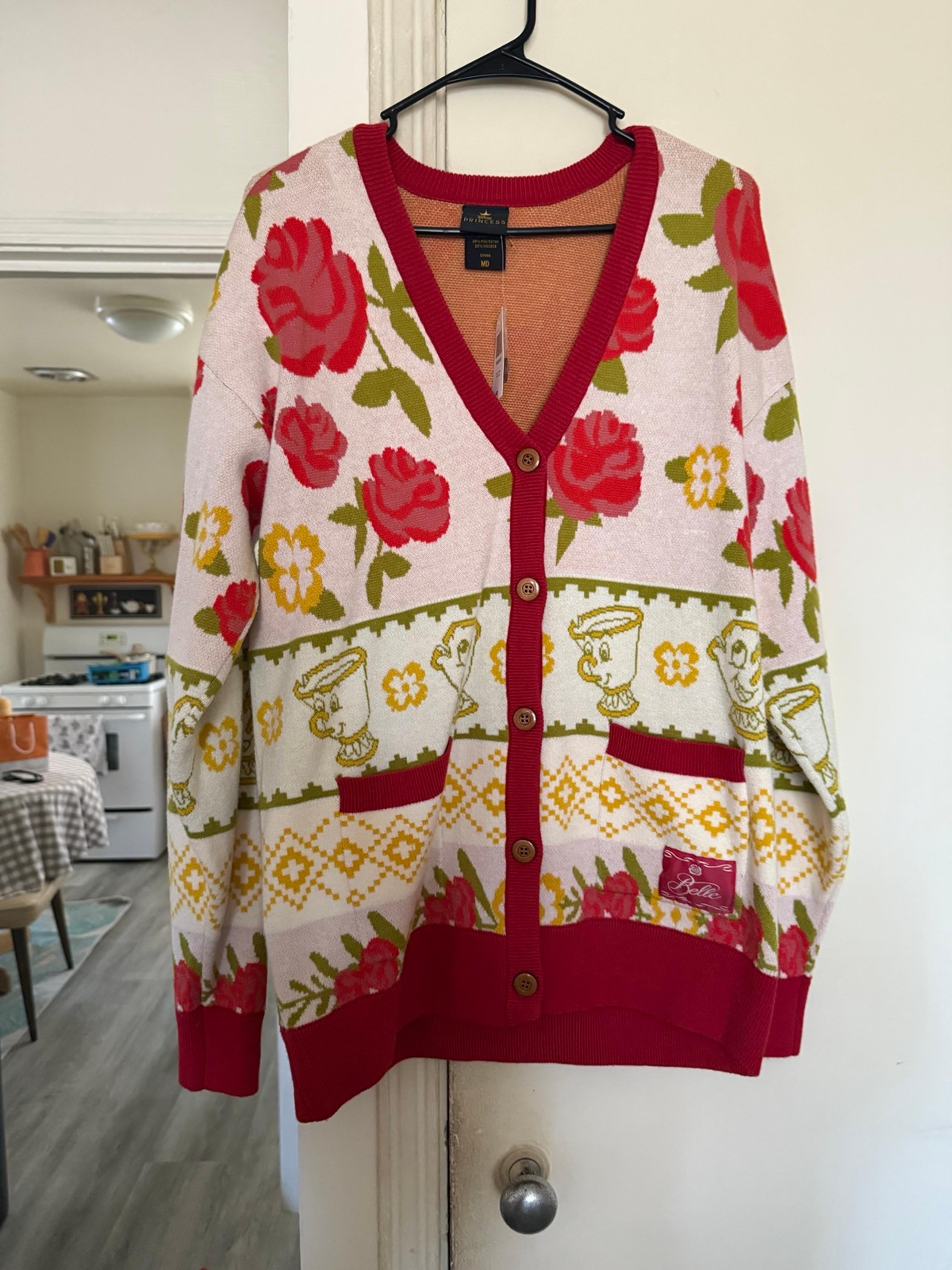 Disney Beauty & The Beast Belle Women Cardigan Sweater Size Medium