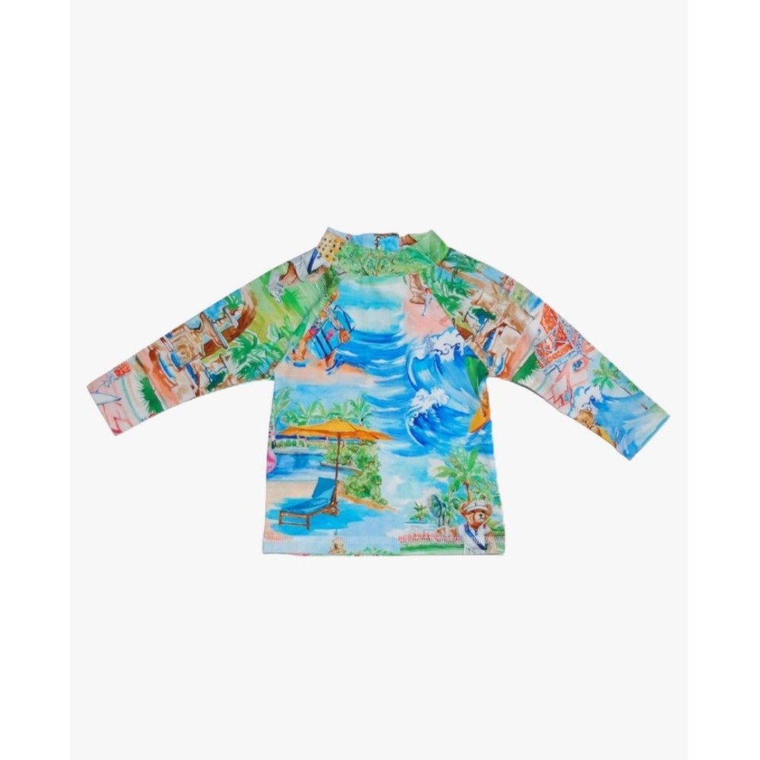 New Polo Ralph Lauren Palm Beach Unisex Rashguard Swim Top 2T